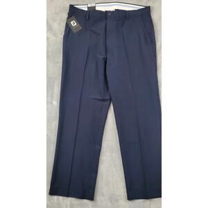 NWT FootJoy Mens 38x30 Performance Pants Golf Navy Blue Wicking stretch pleat